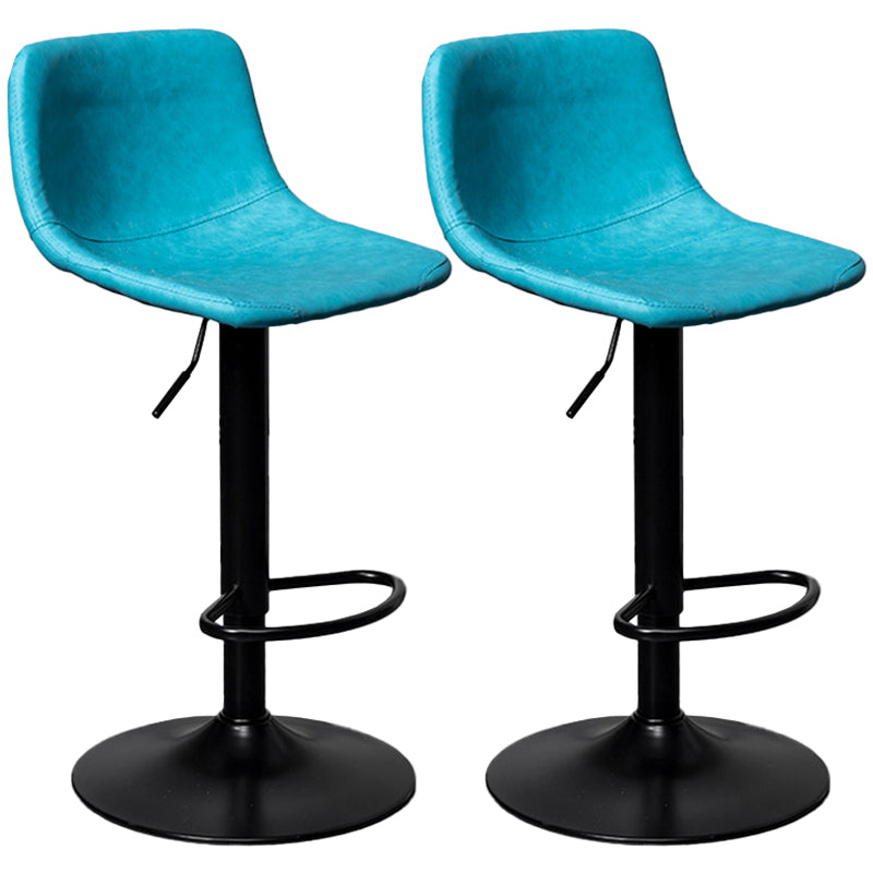 Rotatable and Liftable Counter Stool Industrial Leather Cushion Bar Stool Blue Black Set of 2 Clearhalo 'Bar Furniture' 'Bar Stools' 'bar_stools' 'furniture_bar_stools' 'Kitchen & Dining Furniture' 'kitchen&dining_furn' 'kitchen' 'kitchen_furn' Furniture' 4182381