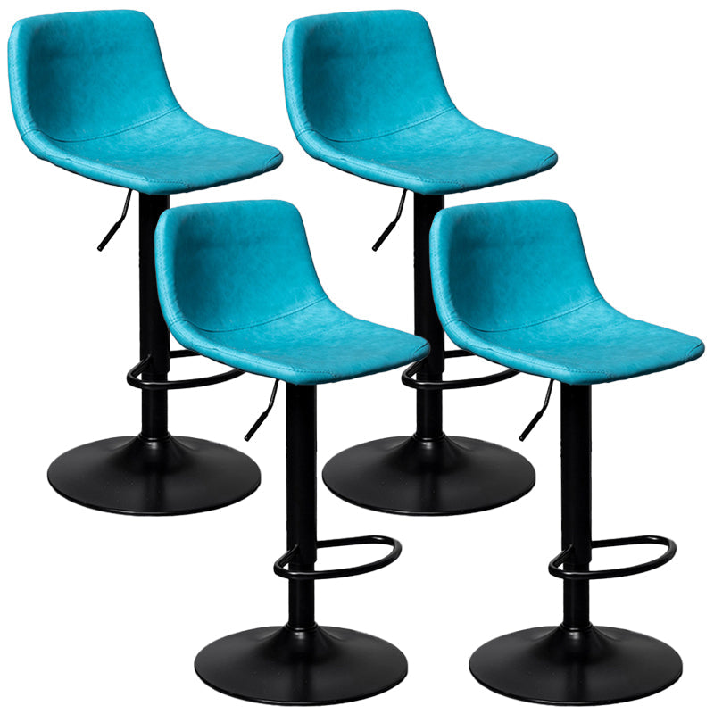 Rotatable and Liftable Counter Stool Industrial Leather Cushion Bar Stool Blue Black Set of 4 Clearhalo 'Bar Furniture' 'Bar Stools' 'bar_stools' 'furniture_bar_stools' 'Kitchen & Dining Furniture' 'kitchen&dining_furn' 'kitchen' 'kitchen_furn' Furniture' 4182382