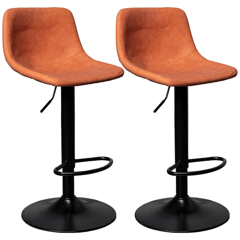 Rotatable and Liftable Counter Stool Industrial Leather Cushion Bar Stool Orange Black Set of 2 Clearhalo 'Bar Furniture' 'Bar Stools' 'bar_stools' 'furniture_bar_stools' 'Kitchen & Dining Furniture' 'kitchen&dining_furn' 'kitchen' 'kitchen_furn' Furniture' 4182393