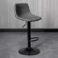 Rotatable and Liftable Counter Stool Industrial Leather Cushion Bar Stool Grey Black 1 Piece Clearhalo 'Bar Furniture' 'Bar Stools' 'bar_stools' 'furniture_bar_stools' 'Kitchen & Dining Furniture' 'kitchen&dining_furn' 'kitchen' 'kitchen_furn' Furniture' 4182395