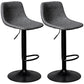 Rotatable and Liftable Counter Stool Industrial Leather Cushion Bar Stool Grey Black Set of 2 Clearhalo 'Bar Furniture' 'Bar Stools' 'bar_stools' 'furniture_bar_stools' 'Kitchen & Dining Furniture' 'kitchen&dining_furn' 'kitchen' 'kitchen_furn' Furniture' 4182396