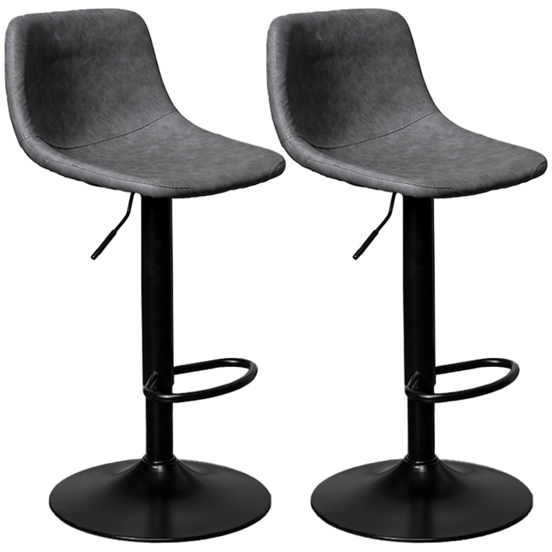 Rotatable and Liftable Counter Stool Industrial Leather Cushion Bar Stool Grey Black Set of 2 Clearhalo 'Bar Furniture' 'Bar Stools' 'bar_stools' 'furniture_bar_stools' 'Kitchen & Dining Furniture' 'kitchen&dining_furn' 'kitchen' 'kitchen_furn' Furniture' 4182396