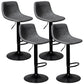 Rotatable and Liftable Counter Stool Industrial Leather Cushion Bar Stool Grey Black Set of 4 Clearhalo 'Bar Furniture' 'Bar Stools' 'bar_stools' 'furniture_bar_stools' 'Kitchen & Dining Furniture' 'kitchen&dining_furn' 'kitchen' 'kitchen_furn' Furniture' 4182397