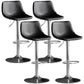 Rotatable and Liftable Counter Stool Industrial Leather Cushion Bar Stool Black Silver Set of 4 Clearhalo 'Bar Furniture' 'Bar Stools' 'bar_stools' 'furniture_bar_stools' 'Kitchen & Dining Furniture' 'kitchen&dining_furn' 'kitchen' 'kitchen_furn' Furniture' 4182400