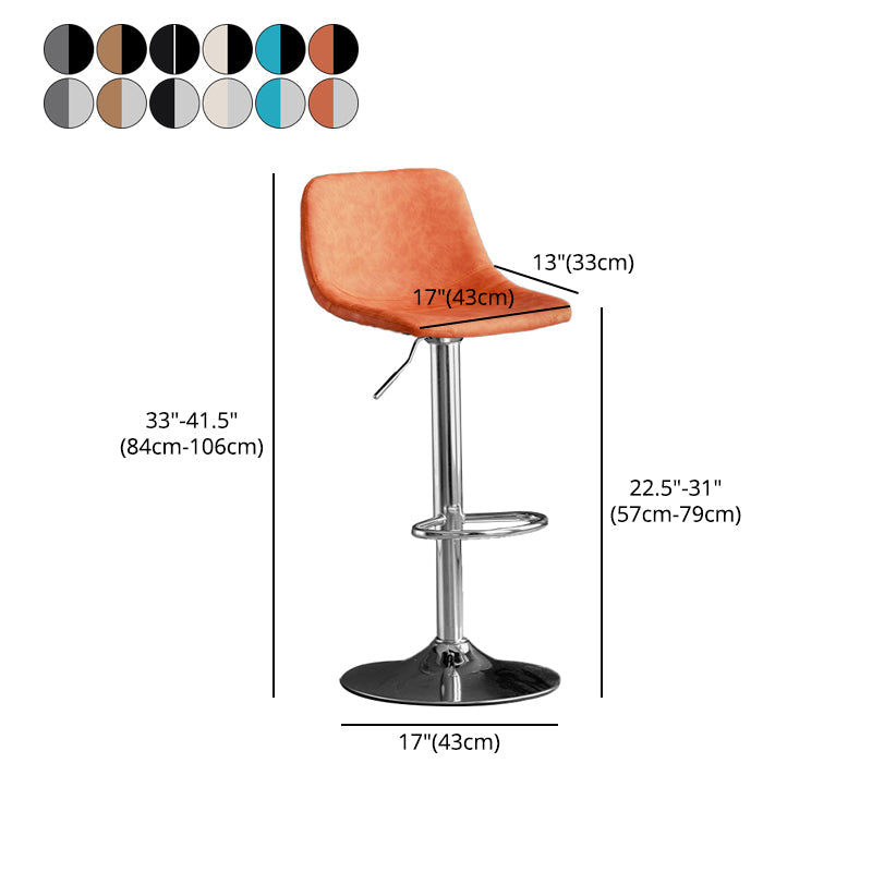 Rotatable and Liftable Counter Stool Industrial Leather Cushion Bar Stool Clearhalo 'Bar Furniture' 'Bar Stools' 'bar_stools' 'furniture_bar_stools' 'Kitchen & Dining Furniture' 'kitchen&dining_furn' 'kitchen' 'kitchen_furn' Furniture' 4182401