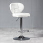 Industrial Style Leather Upholstered Barstool Adjustable Height Swivel Bar Stool White Silver 1 Piece Clearhalo 'Bar Furniture' 'Bar Stools' 'bar_stools' 'furniture_bar_stools' 'Kitchen & Dining Furniture' 'kitchen&dining_furn' 'kitchen' 'kitchen_furn' Furniture' 4182403