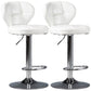 Industrial Style Leather Upholstered Barstool Adjustable Height Swivel Bar Stool White Silver Set of 2 Clearhalo 'Bar Furniture' 'Bar Stools' 'bar_stools' 'furniture_bar_stools' 'Kitchen & Dining Furniture' 'kitchen&dining_furn' 'kitchen' 'kitchen_furn' Furniture' 4182404