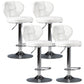 Industrial Style Leather Upholstered Barstool Adjustable Height Swivel Bar Stool White Silver Set of 4 Clearhalo 'Bar Furniture' 'Bar Stools' 'bar_stools' 'furniture_bar_stools' 'Kitchen & Dining Furniture' 'kitchen&dining_furn' 'kitchen' 'kitchen_furn' Furniture' 4182407