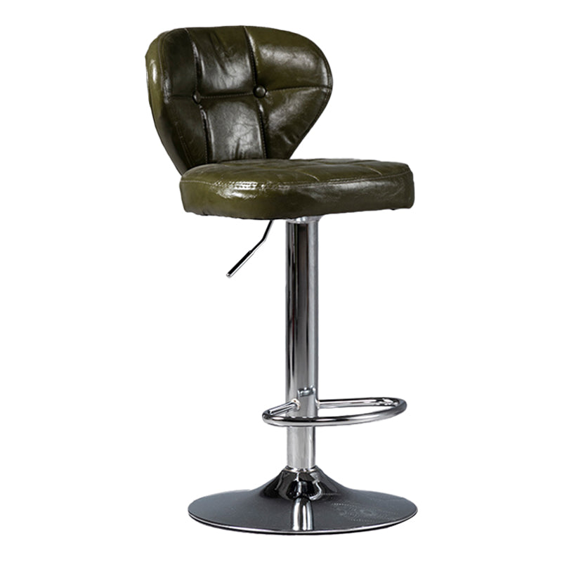Industrial Style Leather Upholstered Barstool Adjustable Height Swivel Bar Stool Clearhalo 'Bar Furniture' 'Bar Stools' 'bar_stools' 'furniture_bar_stools' 'Kitchen & Dining Furniture' 'kitchen&dining_furn' 'kitchen' 'kitchen_furn' Furniture' 4182410