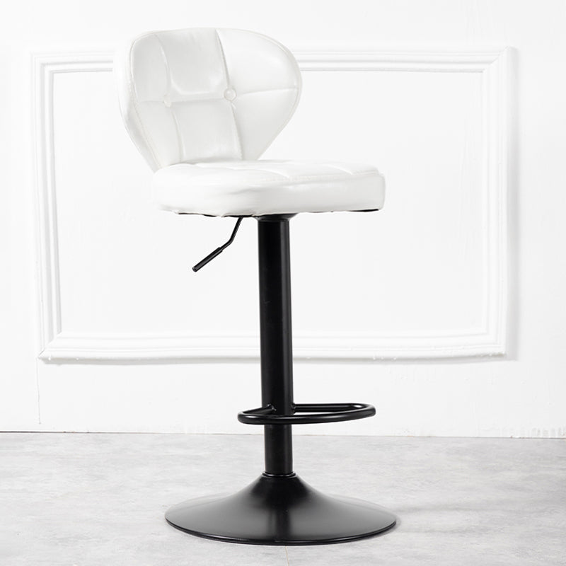 Industrial Style Leather Upholstered Barstool Adjustable Height Swivel Bar Stool White Black 1 Piece Clearhalo 'Bar Furniture' 'Bar Stools' 'bar_stools' 'furniture_bar_stools' 'Kitchen & Dining Furniture' 'kitchen&dining_furn' 'kitchen' 'kitchen_furn' Furniture' 4182415
