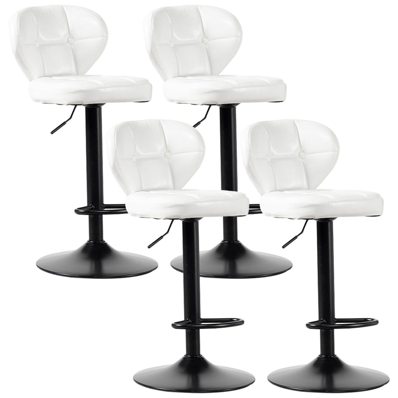 Industrial Style Leather Upholstered Barstool Adjustable Height Swivel Bar Stool White Black Set of 4 Clearhalo 'Bar Furniture' 'Bar Stools' 'bar_stools' 'furniture_bar_stools' 'Kitchen & Dining Furniture' 'kitchen&dining_furn' 'kitchen' 'kitchen_furn' Furniture' 4182418