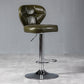 Industrial Style Leather Upholstered Barstool Adjustable Height Swivel Bar Stool Green Silver 1 Piece Clearhalo 'Bar Furniture' 'Bar Stools' 'bar_stools' 'furniture_bar_stools' 'Kitchen & Dining Furniture' 'kitchen&dining_furn' 'kitchen' 'kitchen_furn' Furniture' 4182422