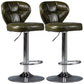 Industrial Style Leather Upholstered Barstool Adjustable Height Swivel Bar Stool Green Silver Set of 2 Clearhalo 'Bar Furniture' 'Bar Stools' 'bar_stools' 'furniture_bar_stools' 'Kitchen & Dining Furniture' 'kitchen&dining_furn' 'kitchen' 'kitchen_furn' Furniture' 4182423