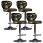 Industrial Style Leather Upholstered Barstool Adjustable Height Swivel Bar Stool Green Silver Set of 4 Clearhalo 'Bar Furniture' 'Bar Stools' 'bar_stools' 'furniture_bar_stools' 'Kitchen & Dining Furniture' 'kitchen&dining_furn' 'kitchen' 'kitchen_furn' Furniture' 4182424