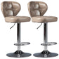 Industrial Style Leather Upholstered Barstool Adjustable Height Swivel Bar Stool Grey Silver Set of 2 Clearhalo 'Bar Furniture' 'Bar Stools' 'bar_stools' 'furniture_bar_stools' 'Kitchen & Dining Furniture' 'kitchen&dining_furn' 'kitchen' 'kitchen_furn' Furniture' 4182426