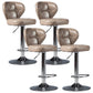 Industrial Style Leather Upholstered Barstool Adjustable Height Swivel Bar Stool Grey Silver Set of 4 Clearhalo 'Bar Furniture' 'Bar Stools' 'bar_stools' 'furniture_bar_stools' 'Kitchen & Dining Furniture' 'kitchen&dining_furn' 'kitchen' 'kitchen_furn' Furniture' 4182427