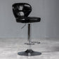 Industrial Style Leather Upholstered Barstool Adjustable Height Swivel Bar Stool Black Silver 1 Piece Clearhalo 'Bar Furniture' 'Bar Stools' 'bar_stools' 'furniture_bar_stools' 'Kitchen & Dining Furniture' 'kitchen&dining_furn' 'kitchen' 'kitchen_furn' Furniture' 4182428