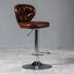 Industrial Style Leather Upholstered Barstool Adjustable Height Swivel Bar Stool Brown Silver 1 Piece Clearhalo 'Bar Furniture' 'Bar Stools' 'bar_stools' 'furniture_bar_stools' 'Kitchen & Dining Furniture' 'kitchen&dining_furn' 'kitchen' 'kitchen_furn' Furniture' 4182434