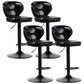 Industrial Style Leather Upholstered Barstool Adjustable Height Swivel Bar Stool Black Black Set of 4 Clearhalo 'Bar Furniture' 'Bar Stools' 'bar_stools' 'furniture_bar_stools' 'Kitchen & Dining Furniture' 'kitchen&dining_furn' 'kitchen' 'kitchen_furn' Furniture' 4182442