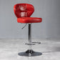 Industrial Style Leather Upholstered Barstool Adjustable Height Swivel Bar Stool Red Silver 1 Piece Clearhalo 'Bar Furniture' 'Bar Stools' 'bar_stools' 'furniture_bar_stools' 'Kitchen & Dining Furniture' 'kitchen&dining_furn' 'kitchen' 'kitchen_furn' Furniture' 4182443