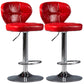 Industrial Style Leather Upholstered Barstool Adjustable Height Swivel Bar Stool Red Silver Set of 2 Clearhalo 'Bar Furniture' 'Bar Stools' 'bar_stools' 'furniture_bar_stools' 'Kitchen & Dining Furniture' 'kitchen&dining_furn' 'kitchen' 'kitchen_furn' Furniture' 4182444