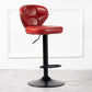 Industrial Style Leather Upholstered Barstool Adjustable Height Swivel Bar Stool Red Black 1 Piece Clearhalo 'Bar Furniture' 'Bar Stools' 'bar_stools' 'furniture_bar_stools' 'Kitchen & Dining Furniture' 'kitchen&dining_furn' 'kitchen' 'kitchen_furn' Furniture' 4182449