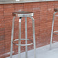 Silver Glossy Brushed Barstool Stainless Steel Outdoor Bar Stool with Round Seat 1 Piece Clearhalo 'Bar Furniture' 'Bar Stools' 'bar_stools' 'furniture_bar_stools' 'Kitchen & Dining Furniture' 'kitchen&dining_furn' 'kitchen' 'kitchen_furn' Furniture' 4182458