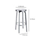 Silver Glossy Brushed Barstool Stainless Steel Outdoor Bar Stool with Round Seat 1 Piece Clearhalo 'Bar Furniture' 'Bar Stools' 'bar_stools' 'furniture_bar_stools' 'Kitchen & Dining Furniture' 'kitchen&dining_furn' 'kitchen' 'kitchen_furn' Furniture' 4182463