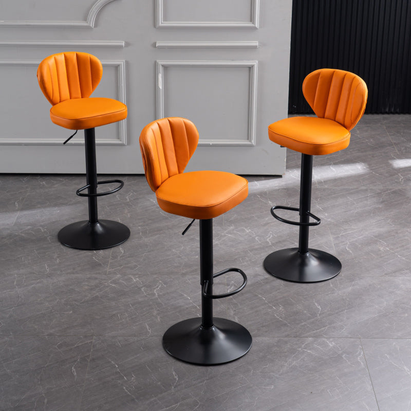Modern Adjustable Barstool Leather Cushion Bar Stool for Living Room Clearhalo 'Bar Furniture' 'Bar Stools' 'bar_stools' 'furniture_bar_stools' 'Kitchen & Dining Furniture' 'kitchen&dining_furn' 'kitchen' 'kitchen_furn' Furniture' 4182466