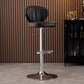 Modern Adjustable Barstool Leather Cushion Bar Stool for Living Room Black Silver 1 Piece Clearhalo 'Bar Furniture' 'Bar Stools' 'bar_stools' 'furniture_bar_stools' 'Kitchen & Dining Furniture' 'kitchen&dining_furn' 'kitchen' 'kitchen_furn' Furniture' 4182467