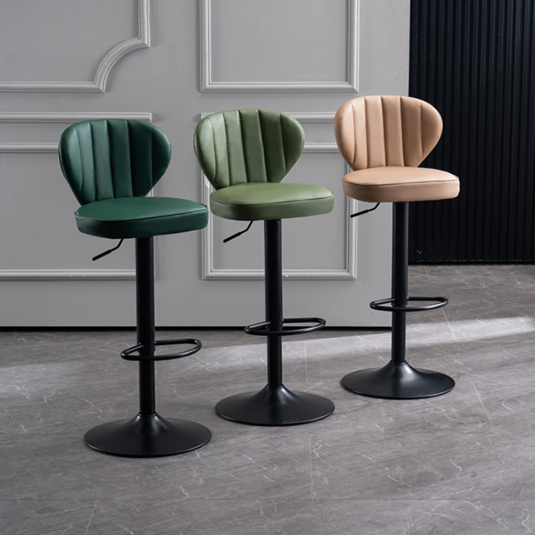 Modern Adjustable Barstool Leather Cushion Bar Stool for Living Room Clearhalo 'Bar Furniture' 'Bar Stools' 'bar_stools' 'furniture_bar_stools' 'Kitchen & Dining Furniture' 'kitchen&dining_furn' 'kitchen' 'kitchen_furn' Furniture' 4182471