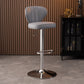 Modern Adjustable Barstool Leather Cushion Bar Stool for Living Room Grey Silver 1 Piece Clearhalo 'Bar Furniture' 'Bar Stools' 'bar_stools' 'furniture_bar_stools' 'Kitchen & Dining Furniture' 'kitchen&dining_furn' 'kitchen' 'kitchen_furn' Furniture' 4182479