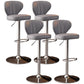 Modern Adjustable Barstool Leather Cushion Bar Stool for Living Room Grey Silver Set of 4 Clearhalo 'Bar Furniture' 'Bar Stools' 'bar_stools' 'furniture_bar_stools' 'Kitchen & Dining Furniture' 'kitchen&dining_furn' 'kitchen' 'kitchen_furn' Furniture' 4182483