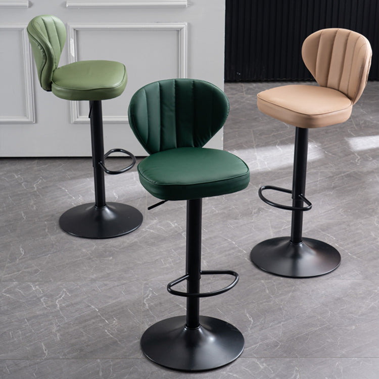 Modern Adjustable Barstool Leather Cushion Bar Stool for Living Room Clearhalo 'Bar Furniture' 'Bar Stools' 'bar_stools' 'furniture_bar_stools' 'Kitchen & Dining Furniture' 'kitchen&dining_furn' 'kitchen' 'kitchen_furn' Furniture' 4182484