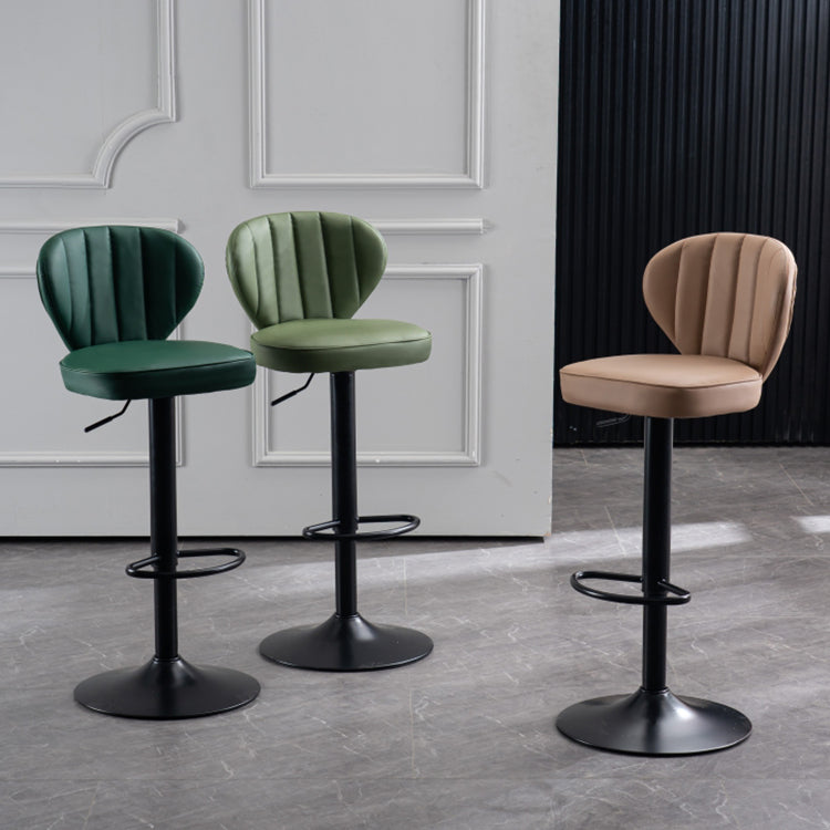 Modern Adjustable Barstool Leather Cushion Bar Stool for Living Room Clearhalo 'Bar Furniture' 'Bar Stools' 'bar_stools' 'furniture_bar_stools' 'Kitchen & Dining Furniture' 'kitchen&dining_furn' 'kitchen' 'kitchen_furn' Furniture' 4182486