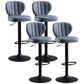 Modern Adjustable Barstool Leather Cushion Bar Stool for Living Room Grey Black Set of 4 Clearhalo 'Bar Furniture' 'Bar Stools' 'bar_stools' 'furniture_bar_stools' 'Kitchen & Dining Furniture' 'kitchen&dining_furn' 'kitchen' 'kitchen_furn' Furniture' 4182491