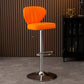 Modern Adjustable Barstool Leather Cushion Bar Stool for Living Room Orange Silver 1 Piece Clearhalo 'Bar Furniture' 'Bar Stools' 'bar_stools' 'furniture_bar_stools' 'Kitchen & Dining Furniture' 'kitchen&dining_furn' 'kitchen' 'kitchen_furn' Furniture' 4182495