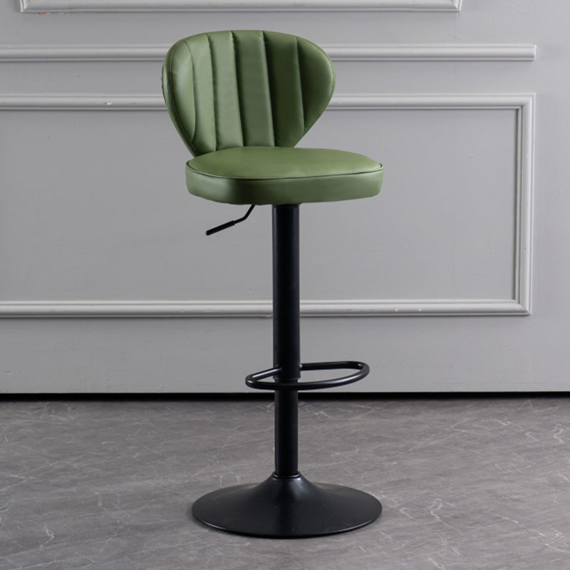 Modern Adjustable Barstool Leather Cushion Bar Stool for Living Room Army Green Black 1 Piece Clearhalo 'Bar Furniture' 'Bar Stools' 'bar_stools' 'furniture_bar_stools' 'Kitchen & Dining Furniture' 'kitchen&dining_furn' 'kitchen' 'kitchen_furn' Furniture' 4182498