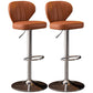 Modern Adjustable Barstool Leather Cushion Bar Stool for Living Room Brown Silver Set of 2 Clearhalo 'Bar Furniture' 'Bar Stools' 'bar_stools' 'furniture_bar_stools' 'Kitchen & Dining Furniture' 'kitchen&dining_furn' 'kitchen' 'kitchen_furn' Furniture' 4182508