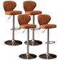 Modern Adjustable Barstool Leather Cushion Bar Stool for Living Room Brown Silver Set of 4 Clearhalo 'Bar Furniture' 'Bar Stools' 'bar_stools' 'furniture_bar_stools' 'Kitchen & Dining Furniture' 'kitchen&dining_furn' 'kitchen' 'kitchen_furn' Furniture' 4182509