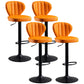 Modern Adjustable Barstool Leather Cushion Bar Stool for Living Room Orange Black Set of 4 Clearhalo 'Bar Furniture' 'Bar Stools' 'bar_stools' 'furniture_bar_stools' 'Kitchen & Dining Furniture' 'kitchen&dining_furn' 'kitchen' 'kitchen_furn' Furniture' 4182518