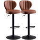 Modern Adjustable Barstool Leather Cushion Bar Stool for Living Room Brown Black Set of 2 Clearhalo 'Bar Furniture' 'Bar Stools' 'bar_stools' 'furniture_bar_stools' 'Kitchen & Dining Furniture' 'kitchen&dining_furn' 'kitchen' 'kitchen_furn' Furniture' 4182520