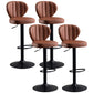 Modern Adjustable Barstool Leather Cushion Bar Stool for Living Room Brown Black Set of 4 Clearhalo 'Bar Furniture' 'Bar Stools' 'bar_stools' 'furniture_bar_stools' 'Kitchen & Dining Furniture' 'kitchen&dining_furn' 'kitchen' 'kitchen_furn' Furniture' 4182521
