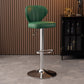 Modern Adjustable Barstool Leather Cushion Bar Stool for Living Room Blackish Green Silver 1 Piece Clearhalo 'Bar Furniture' 'Bar Stools' 'bar_stools' 'furniture_bar_stools' 'Kitchen & Dining Furniture' 'kitchen&dining_furn' 'kitchen' 'kitchen_furn' Furniture' 4182522