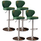 Modern Adjustable Barstool Leather Cushion Bar Stool for Living Room Blackish Green Silver Set of 4 Clearhalo 'Bar Furniture' 'Bar Stools' 'bar_stools' 'furniture_bar_stools' 'Kitchen & Dining Furniture' 'kitchen&dining_furn' 'kitchen' 'kitchen_furn' Furniture' 4182524