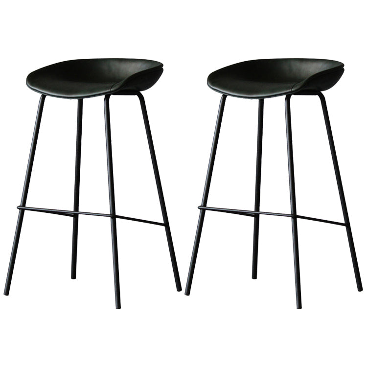 Industrial Leather Distressed Quilted Barstool Living Room Bar Stool with Bucket Seat Blackish Green Set of 2 Clearhalo 'Bar Furniture' 'Bar Stools' 'bar_stools' 'furniture_bar_stools' 'Kitchen & Dining Furniture' 'kitchen&dining_furn' 'kitchen' 'kitchen_furn' Furniture' 4182529