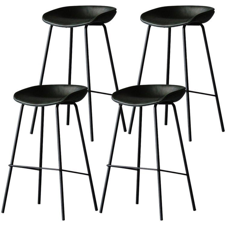 Industrial Leather Distressed Quilted Barstool Living Room Bar Stool with Bucket Seat Blackish Green Set of 4 Clearhalo 'Bar Furniture' 'Bar Stools' 'bar_stools' 'furniture_bar_stools' 'Kitchen & Dining Furniture' 'kitchen&dining_furn' 'kitchen' 'kitchen_furn' Furniture' 4182530