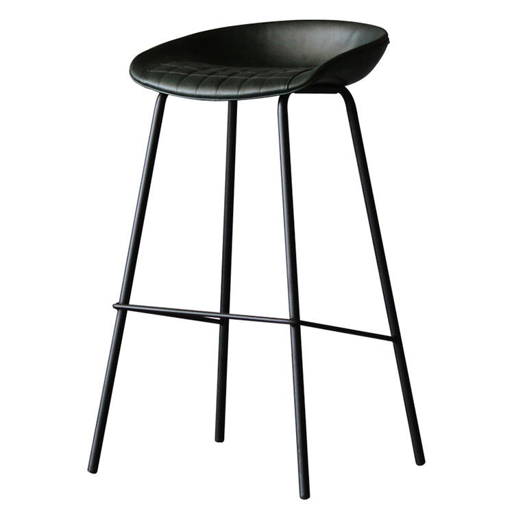 Industrial Leather Distressed Quilted Barstool Living Room Bar Stool with Bucket Seat Clearhalo 'Bar Furniture' 'Bar Stools' 'bar_stools' 'furniture_bar_stools' 'Kitchen & Dining Furniture' 'kitchen&dining_furn' 'kitchen' 'kitchen_furn' Furniture' 4182534