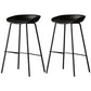 Industrial Leather Distressed Quilted Barstool Living Room Bar Stool with Bucket Seat Black Set of 2 Clearhalo 'Bar Furniture' 'Bar Stools' 'bar_stools' 'furniture_bar_stools' 'Kitchen & Dining Furniture' 'kitchen&dining_furn' 'kitchen' 'kitchen_furn' Furniture' 4182535