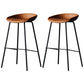 Industrial Leather Distressed Quilted Barstool Living Room Bar Stool with Bucket Seat Brown Set of 2 Clearhalo 'Bar Furniture' 'Bar Stools' 'bar_stools' 'furniture_bar_stools' 'Kitchen & Dining Furniture' 'kitchen&dining_furn' 'kitchen' 'kitchen_furn' Furniture' 4182541